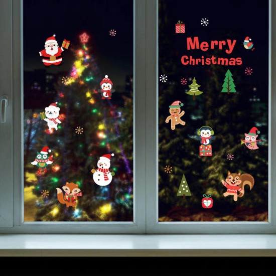 SK6038 Christmas Sticker Novetly Cartoon Wall Stickers For Kids Room Decoration Christmas Party