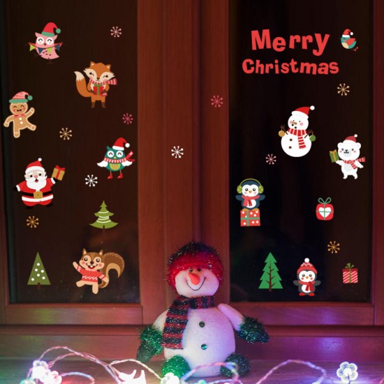 SK6038 Christmas Sticker Novetly Cartoon Wall Stickers For Kids Room Decoration Christmas Party