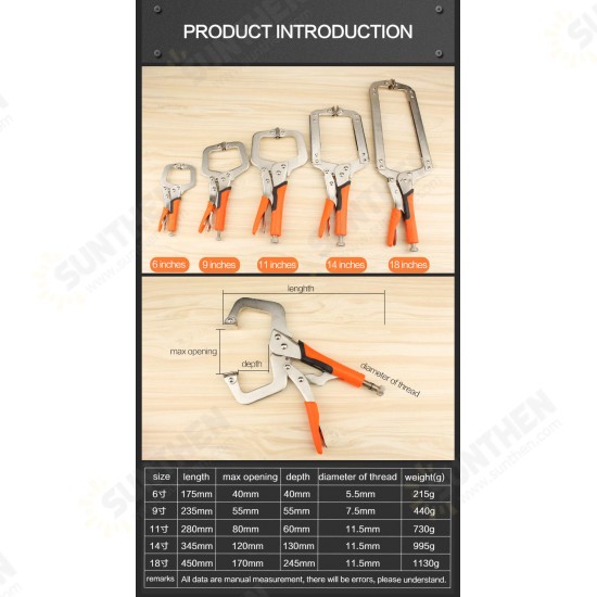 MC-010102 C Type D-type Crimping Pliers Square Mouth Rubber Handle Wood Working Fast Pliers