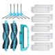 17pcs Replacements for conga 3490 Vacuum Cleaner Parts Accessories Main Brushes*2 Main Brushe Cover*1 Side Brushes*4 HEPA Filters*10