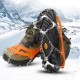 AUTO 12-teeth Ice Grip Stainless Steel Welding Chain Crampons Ice Cleats Non-slip Shoe Cover for Camping Climbing Snow Skiing