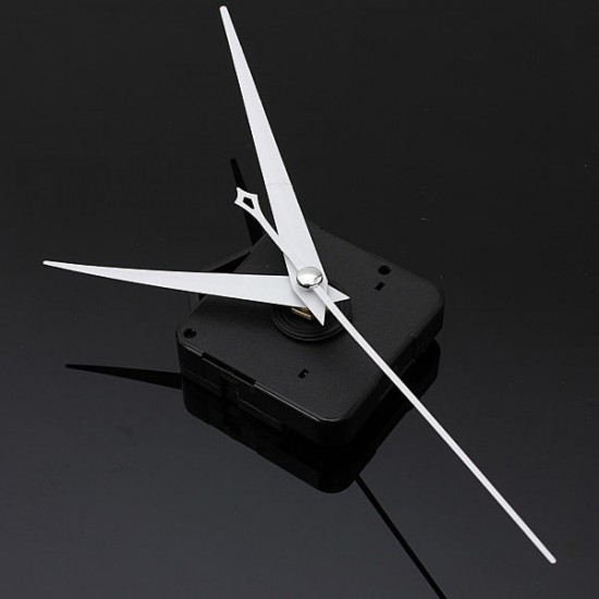 DIY White Triangle Hands Quartz Black Wall Clock Movement Mechanism