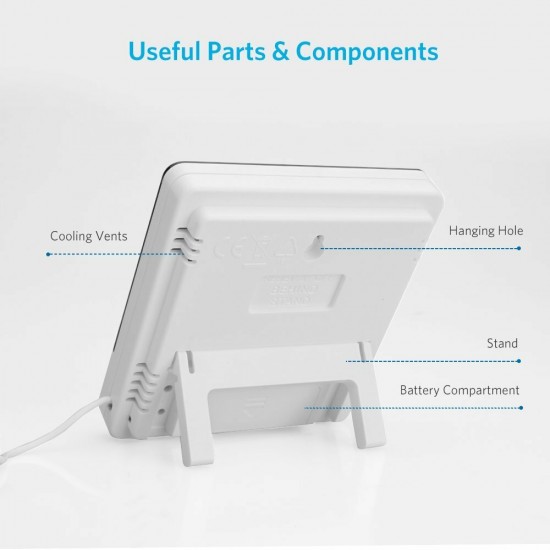 Digital Hygrometer LCD Temperature Humidity Hygrometer 3M Probe Cord Big Display