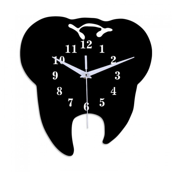 ECY056 Tooth Shape Wall Clock Quartz Wall Clock 3D Wall Clock For Home Office Decorations