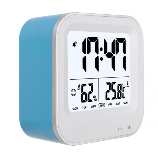 Luminous Silent Humidity Temperature Alarm Clock LCD Display Alarm Clock