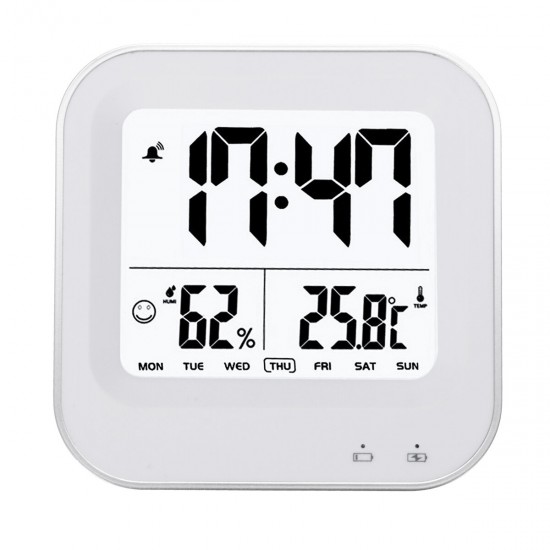 Luminous Silent Humidity Temperature Alarm Clock LCD Display Alarm Clock