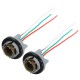 2Pcs Turn Light Brake LED Bulb Socket Connector Wire Harness for 1157 BAY15d