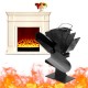 EQ2-BK 2 Blade Heat Powered Wood Stove Fan Silent Eco-Friendly Fireplace Fan for Wood Log Burner