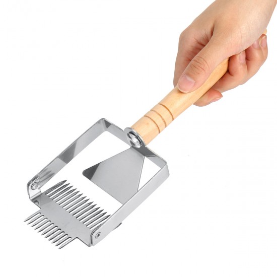 Stainless Steel Bee Hive Uncapping Honey Forks Scraper Handle Beekeeping Tools