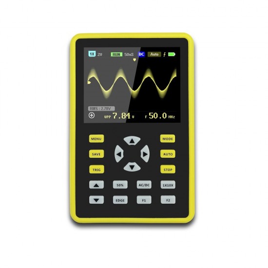 ADS5012H Digital 2.4inch TFT Screen Anti-burn Oscilloscope 500MS/s Sampling Rate 100MHz Analog Bandwidth with Waveform Storage and 3000mah Battery