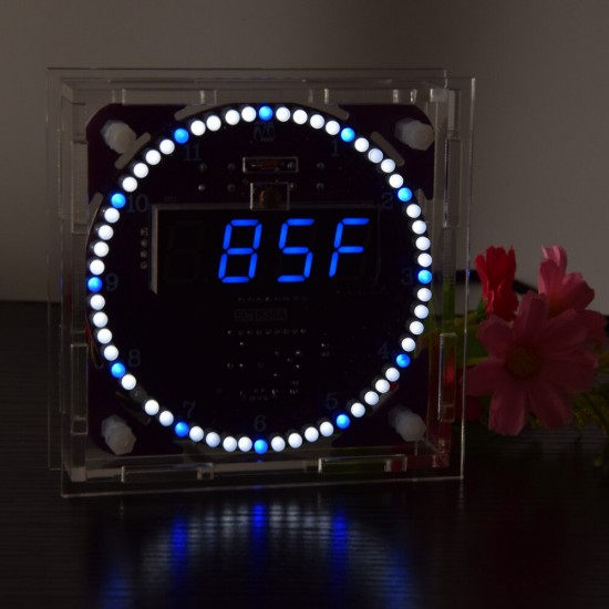 Fourth Generation DIY EC1838B DS1302 Light Control Rotation LED Electronic Clock Kit Music Alarm Clock With Housing