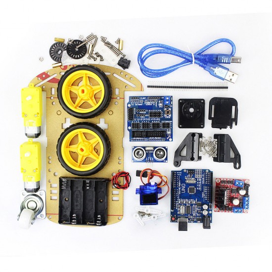 New Avoidance Tracking Motor Smart Robot Car Chassis Kit Speed Encoder Battery Box 2WD 4WD Ultrasonic Module for Ardino Kit