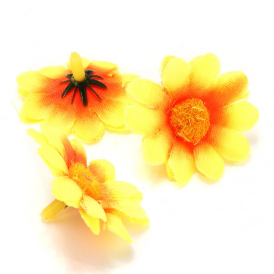 100Pcs Artificial Daisy Gerbera Heads Silk Flowers Wedding Birthday Party Decorations