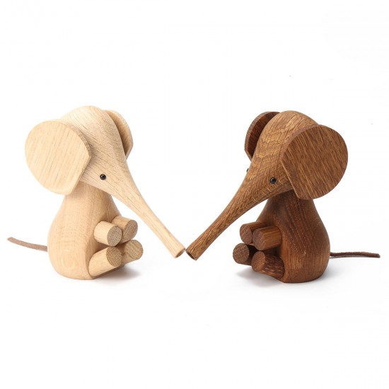 Adjustable Handicraft Elephant Wooden Animal Doll Smooth Surface Home Decorations Gift