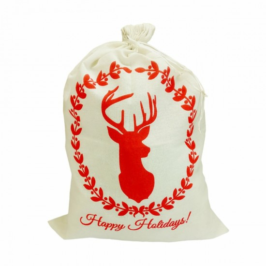 Christmas Santa Gift sack Cloth Stocking Storage Burlap Bag Bundle Christmas Decorations