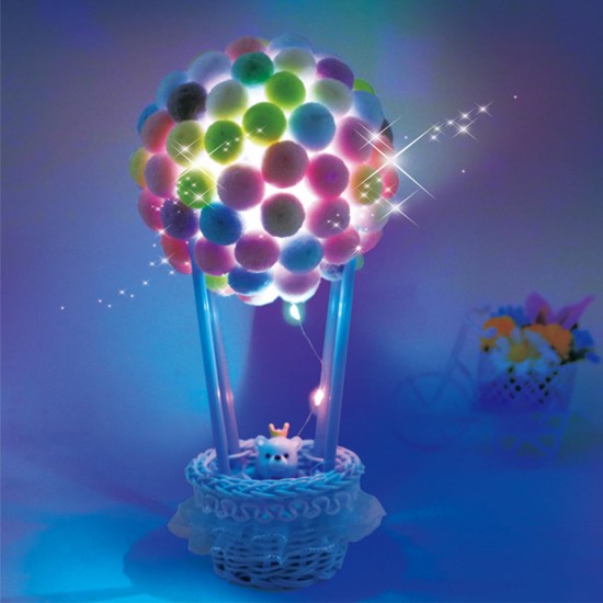 DIY Luminous Ball Lashing Hot-air Balloon Shining Ornament Table Top Night Light