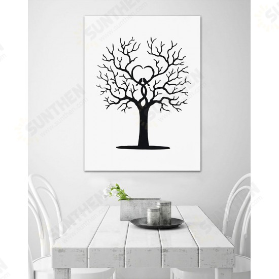 Fingerprint Thumbprint DIY Tree Wedding Signature Sign Guest Book Canvas Sign-in Tree Decorations