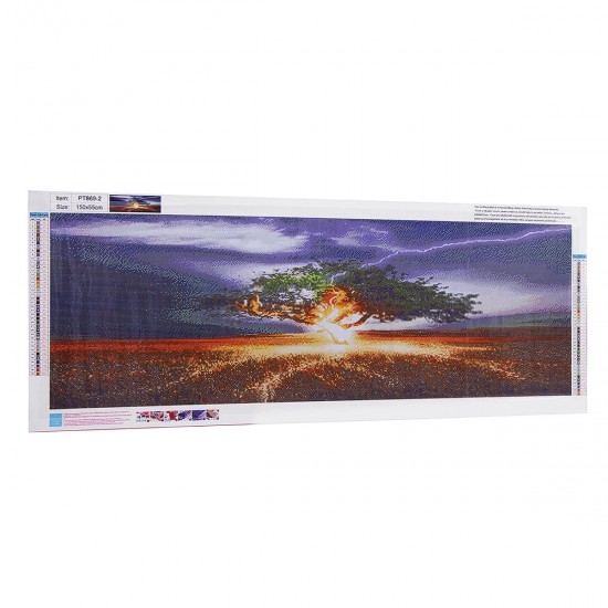 Full 5D Diamond Paintings Tool Sunset Tree Embroidery Canvas Art Crafts DIY Decor