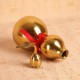 Gold Brass Feng Sui Gourd with Red Ribbon Good Luck Collection Decorations