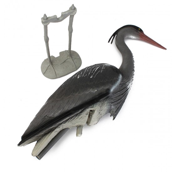 Large Plastic Resin Decoy Heron Garden Decorations Bird Scarer Fish Pond Koi Decorations