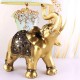 Lucky Charm Fengshui Mascot Golden Elephant Resin Mini Statue Home Desk Ornaments Gifts Home Decorations