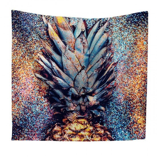 Mandala Tapestry Watercolor Pineapple Print Indian Wall Hanging Home Decor