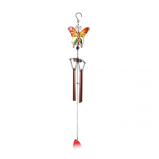 Metal Butterfly Wind Chime Glass Painted Ornaments Wind Chimes Pendants