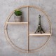 Nordic Geometric Wood Iron Wall Shelf Plant Display Rack Storage Cafe Home Decorations