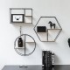 Nordic Geometric Wood Iron Wall Shelf Plant Display Rack Storage Cafe Home Decorations