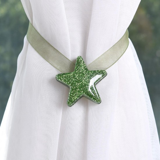 Shining Star Shaped Magnet Ribbon Curtain Tie Concise Style Curtain Buckle