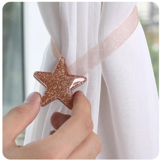 Shining Star Shaped Magnet Ribbon Curtain Tie Concise Style Curtain Buckle