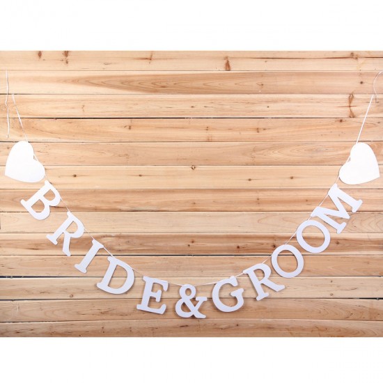 Vintage Wedding Bunting Banner Garland Bridal Party Photo Props Hanging Decor Wall Decorations