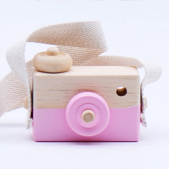 Wearable Children's Wooden Camera Ornaments Mini Portable Educational Toys Photography Cute Props