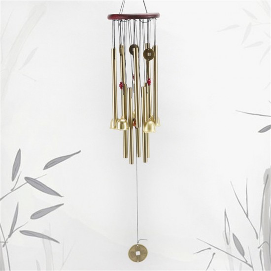 Wind Chimes Large Tone Resonant Bell 10 Tubes Chapel Church Garden Decor 33inch