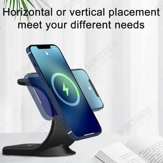 3-IN-1 Magnetic Wireless Charging Station 15W Fast Dock Charger Stand Phone Watch Pods for iPhone 12/ 13 Airpods iWatch