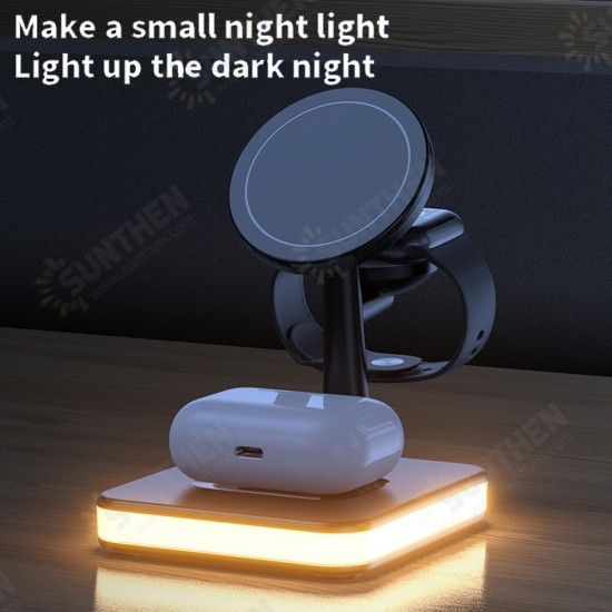 4-IN-1 Magnetic Wireless Charging Station Dock Charger Night Light for iPhone Airpods iWatch