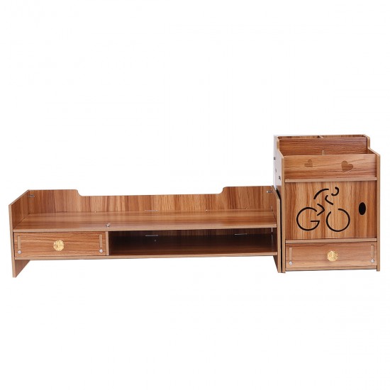 49X20X13.5cm Multifunctional Wooden Monitor Riser Stand Desktop Holder File Storage Drawer for iMac