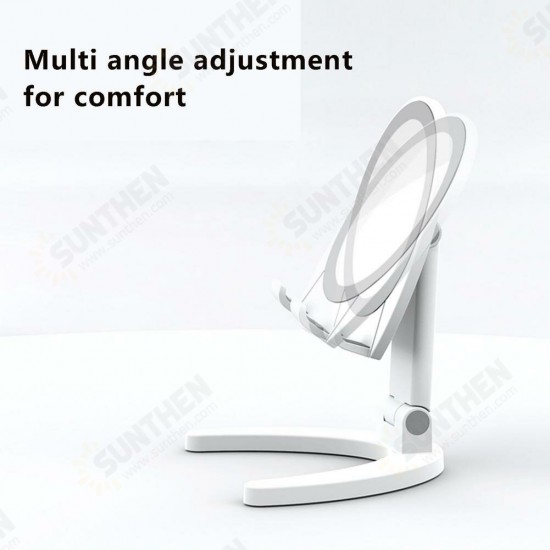 Adjustable Desk Phone Holder Foldable Tablet Stand With Make-up Mirror For iPhone For Samsung For Xiaomi