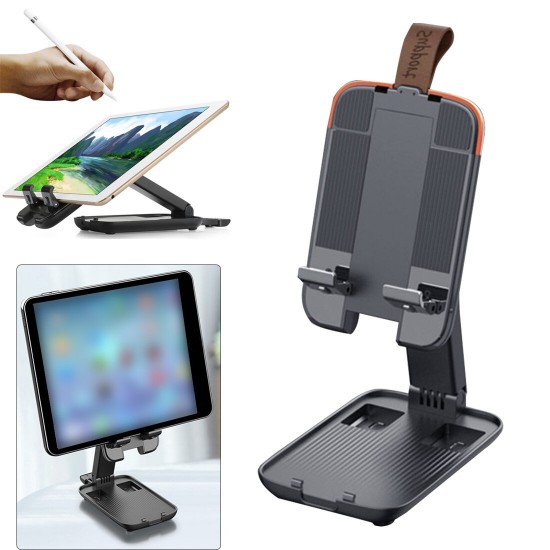 Folding Stretchable Phone/ Tablet Holder Stand Desktop Bracket for iPad Pro POCO F3 Devices below 4-13 inch