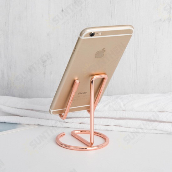 Portable Multi-Functional Plating One-Line Forming Metal Tablet Mobile Phone Desktop Holder Stand