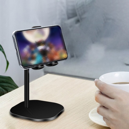 Portable Telescopic 45° Angle Height Adjustable Anti-slip Aluminium Alloy Desktop Stand Tablet Phone Holder for iPhone below 7.9 inch Screen