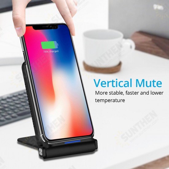 Q200 Foldable 15W Qi Wireless Charger Double Coil with Indicator Light Fast Charging Dock Stand for iPhone 12 XR 11