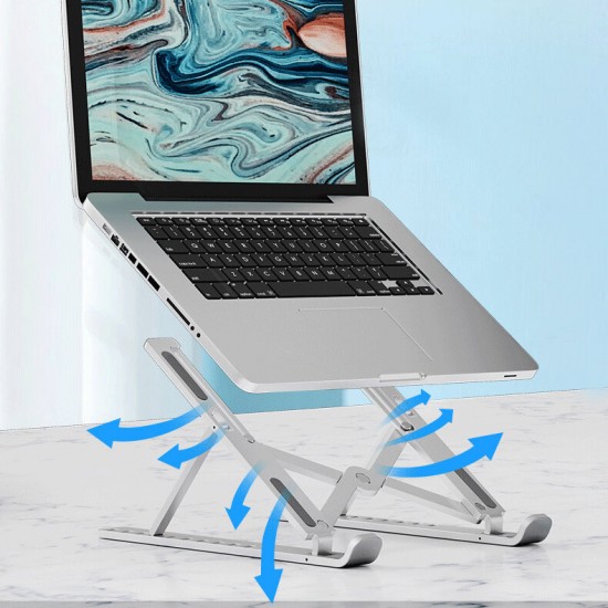 Universal 10-Gear Height Adjustable Heat Dissipation ABS Macbook Desktop Stand Holder for 10-17.3 inch Devices