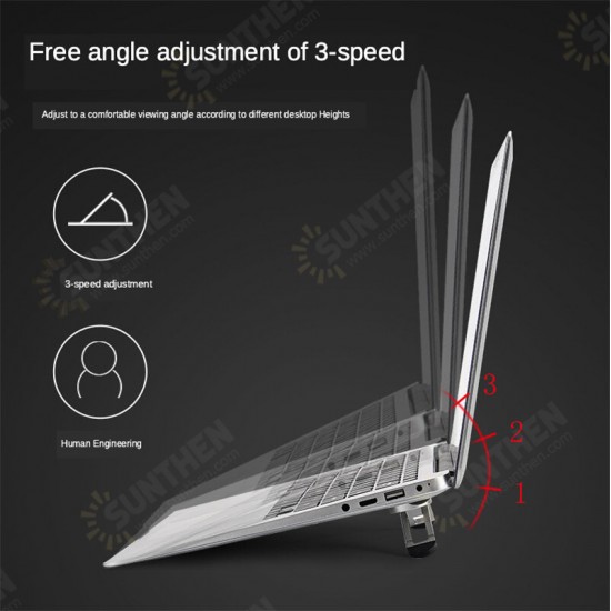 Universal Folding Angle Adjustable Heat Dissipation Aluminium Alloy Macbook Desktop Holder Stand Bracket for 11-15.6 inch Laptop