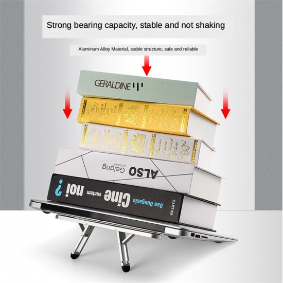 Universal Folding Angle Adjustable Heat Dissipation Aluminium Alloy Macbook Desktop Holder Stand Bracket for 11-15.6 inch Laptop