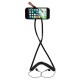 Earphone + Microphone Neck Hanging Phone Stand Lazy Holder for iPhone Xiaomi Mobile Phone