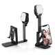 TS6 2in1 Foldable Multi-Angle Desktop Phone Holder Fill Light Stand Multiple Color Temperature Brightness Adjustable 1000mAh High Capacity Table Lamp