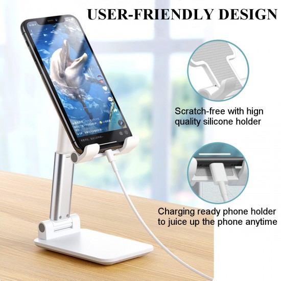 CCT4 Universal Folding Telescopic Desktop Mobile Phone Tablet Holder Stand for iPad Air for iPhone 12 XS 11 Pro POCO X3 NFC