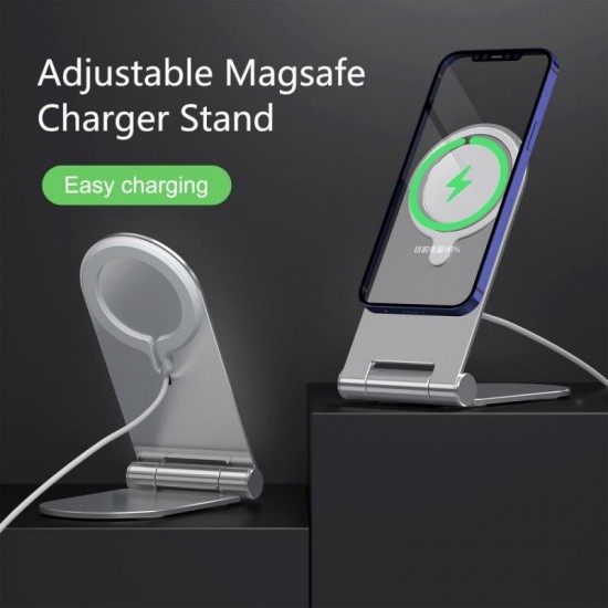 GSY-801 MagSafe Charger Base Mount Aluminium Alloy Desktop Holder Stand for iPhone 12 Series