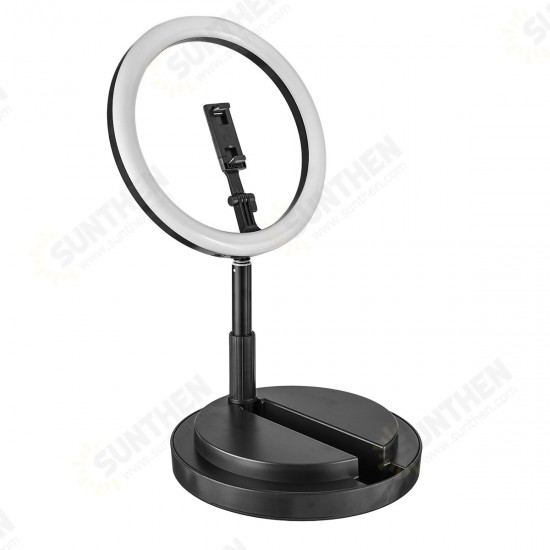 LED Ring Light with Tripod Dimmable Makeup Phone Holder Youtube Live